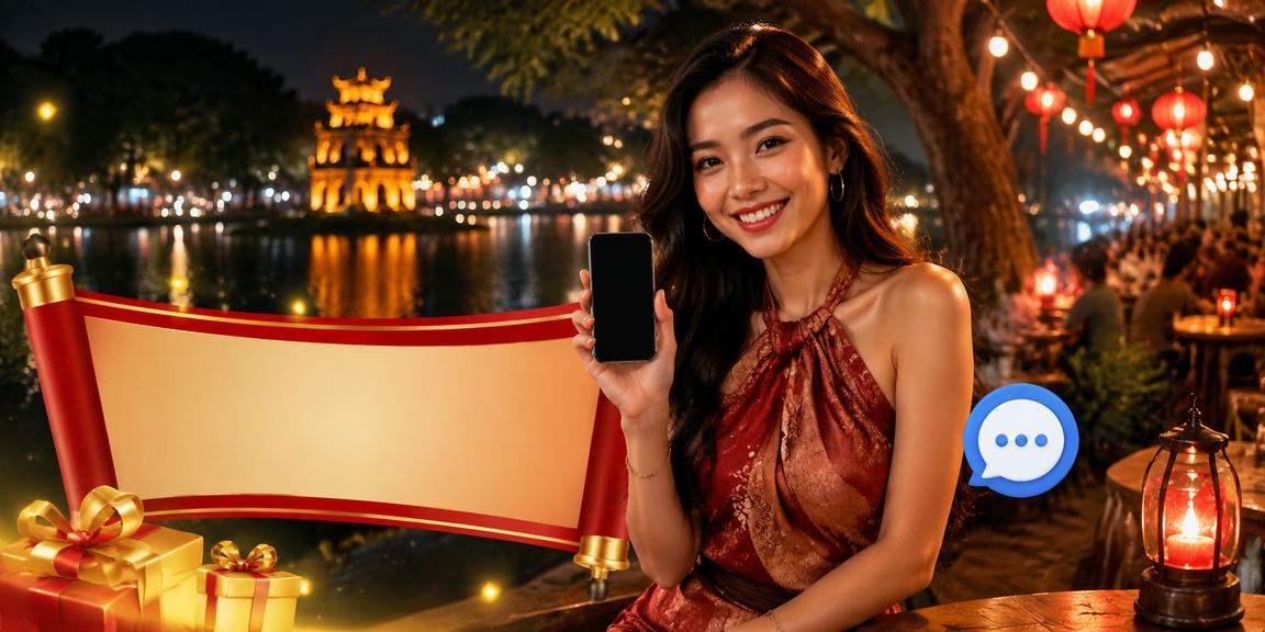 Người dùng Hà Nội truy cập tk2 trên điện thoại tại chợ đêm