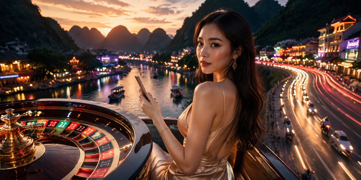 Không khí chơi roulette neon về đêm tại Ninh Bình, trải nghiệm live casino trực tuyến